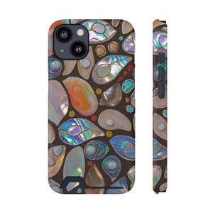 Glinsterende parel telefoonhoes met kaarthouder, iriserende telefoonhoes, stijlvol accessoire, cadeau voor haar, dagelijks gebruik, uniek ontwerp