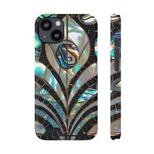 Étui pour téléphone porte-cartes portefeuille en ormeau - Design élégant, cadeau pour elle, cadeau de fête des mères, accessoire pour téléphone, coque élégante