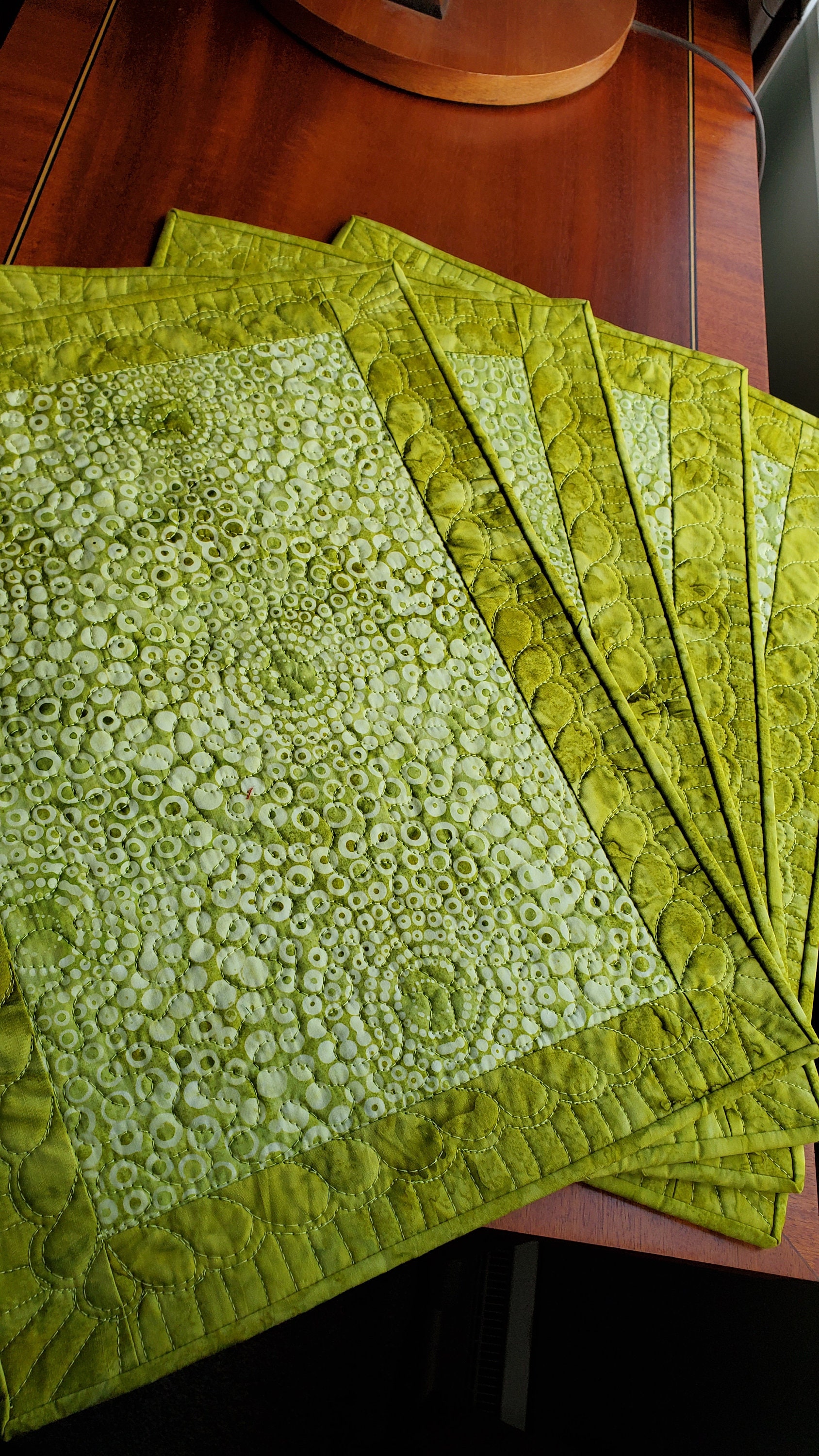 Chartreuse Batik Placemats Etsy