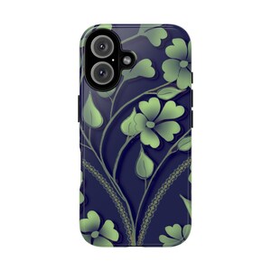 Floral Tough Case for Phones, Nature Lover Gift, Sturdy Phone Cover, Protective Case, Eco-Friendly Accessory, Green Botanical Design