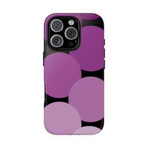 Purple Polka Dot Phone Case: Dual Layer Impact Protection