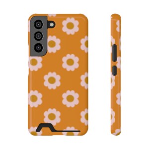Étui pour portable chic à fleurs avec porte-cartes, accessoire technique tendance, cadeau pour elle, motif floral, jolie idée cadeau