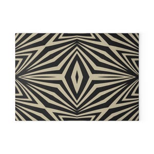 Stylish Glass Cutting Board with Modern Geometric Design, Kitchen Decor, Wedding Gift, Housewarming Present, Functional Art