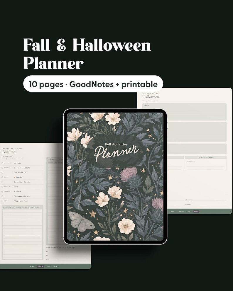 Fall Halloween Planner | Goodnotes, Printable, Undated (digital ...