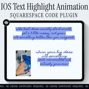 Squarespace Text Highlight Animation, Animated Scroll Highlight Effect, Copy and Paste Code Snippet, No Coding Experience, Squarespace 7.1