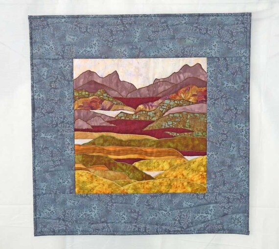 Rustic Mountains Meadows Fabric Landscape Art Desert Colors Etsy