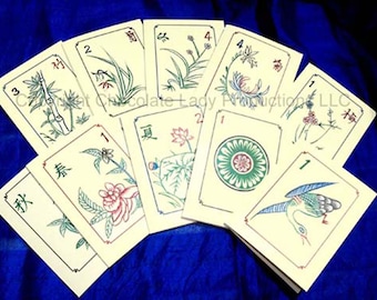 Mah Jongg Vintage Bamboo & Bone Tile Mini Note/Gift Cards