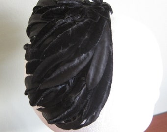 Vintage Black Feathered Fascinator