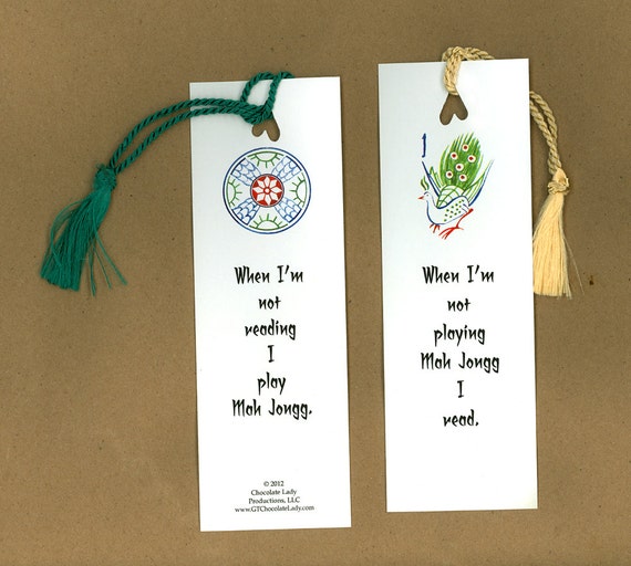 3 Mah Jongg Book-Lovers Book Mark - SET of 3