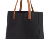 Black Embroidered Tote Bag, Personalized gift for Her with Name or Monogram