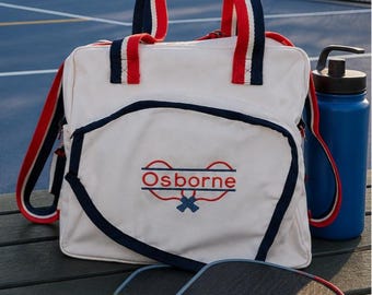 Personalized Pickleball Bag, Custom Monogram Pickleball bag, Pickleball Gear tote, Embroidered Tote, Gift for Pickleball players, Paddle Bag