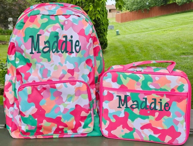 EmagesEmbroidery Personalized Backpack and Lunch Box