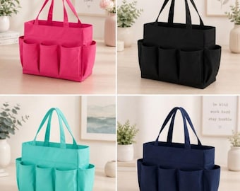 Ladies Personalized Carry All totes, Mint, Black, Pink Organizer bags, Personalized utility totes
