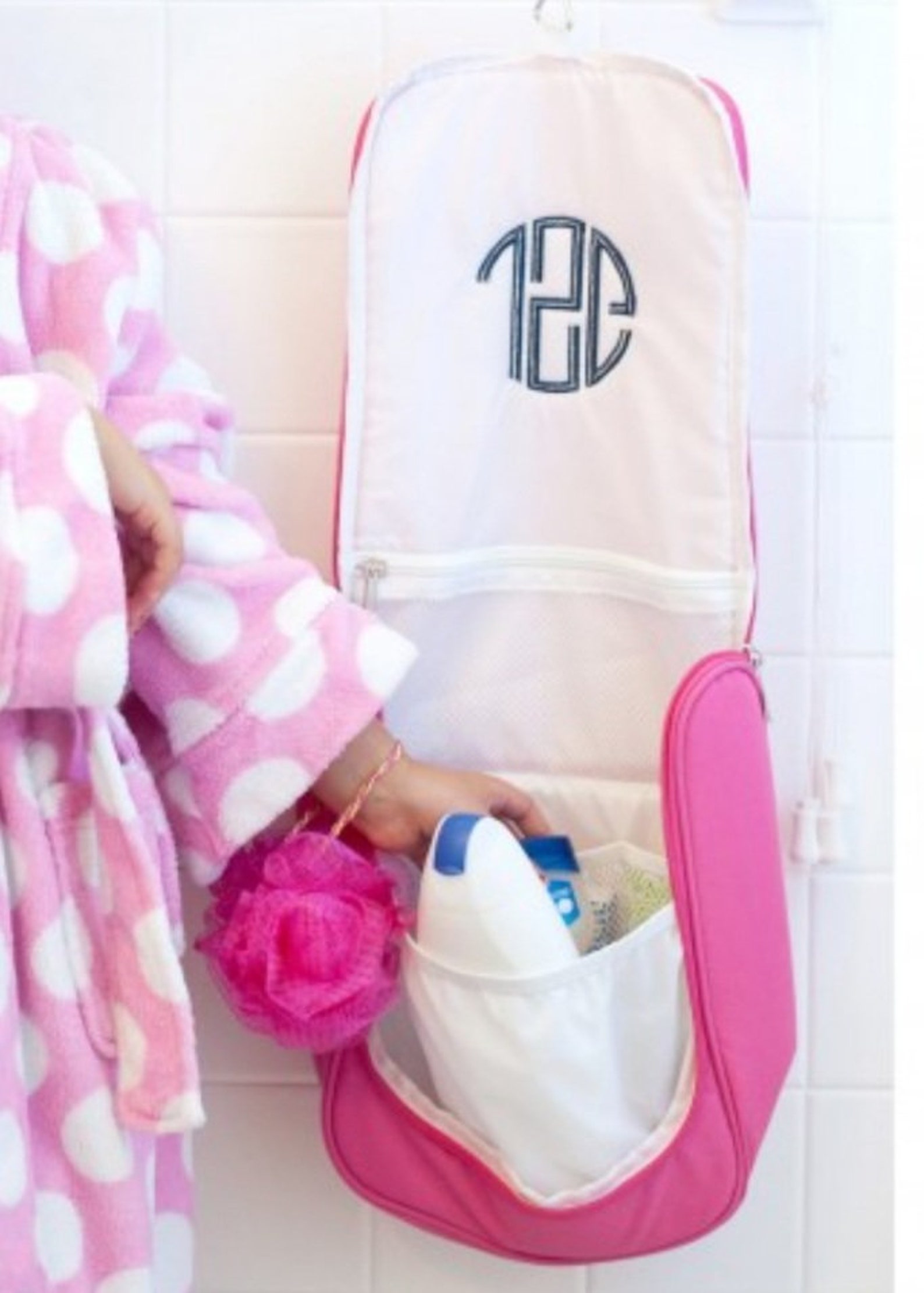 Hot Pink Hanging Travel case shower caddy dorm accessory Etsy