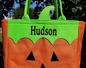 Personalized Halloween Bag, Trick or Treat, Halloween Totes, Frankenstein, Princess, Pumpkin, Dracula