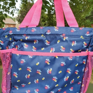 Floral Shower caddy, Personalized free,  floral pattern, dorm accessory, travel bag, monogrammed