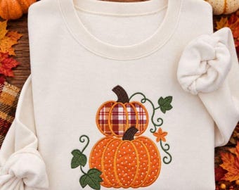 Ladies Fall Sweatshirt, Fall Pumpkins Crewneck, shirt for Thanksgiving