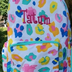 Girls Fun leopard personalized backpack