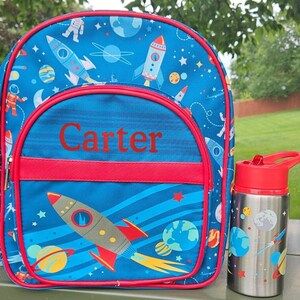 Toddler Space Backpack and Tumbler, preschool bag, boy toddler backpack, fits ages 3 to 6, Stephen Joseph 2 piece set