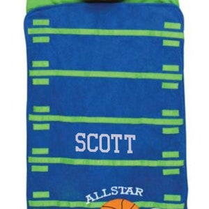 Personalized Sports Nap Mat, Kids Nap Mat with pillow and blanket, Pre-School Sleep Mat, Daycare Nap mat, Boys School Nap Mat