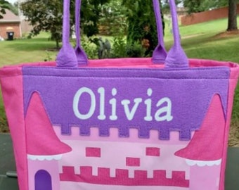 Personalized Princess Castle Halloween Trick or Treat Bag