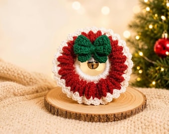 Handmade Crochet Christmas Wreath | Personalized Wreath Bauble | Christmas Tree Decoration | Custom Gift