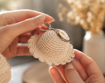Crochet Mini Hat Keychain Pattern | Hat Keyring  | Bag Charm | Beginner Crochet Pattern