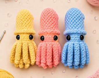 Squishy Squid Crochet Pattern| Squid Amigurumi Pattern| Printable Crochet PDF