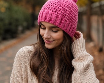 Crochet Beanie| Beginner Friendly Winter Hat PDF| Sizes Newborn to Adult