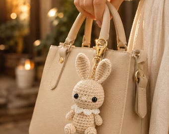 Rabbit Crochet Pattern PDF | Bunny Keychain Bag Charm | Amigurumi DIY Digital Download