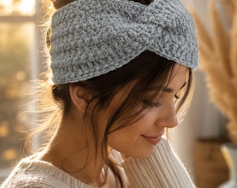 Nordic Twist Headband Crochet  | Twisted Ear Warmer Pattern  | Textured Headband Tutorial | Instant Download