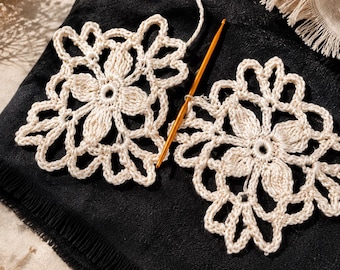Crochet Lace Motif | easy crochet leaves and flowers| Easy Motif Tutorial (PDF Download)