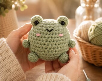 Crochet Frog Pattern PDF| Chubby Amigurumi Frog Plush| Beginner Friendly Crochet Tutorial | Instant Download