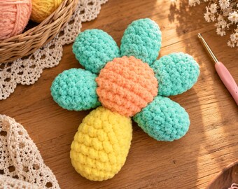 Flower Crochet Pattern | Plush Flower Amigurumi PDF |  Stuffed Toy | Digital Download