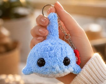 Blue Whale Crochet Pattern | No Sew Whale Amigurumi PDF | Mini Whale Keychain Pattern | Digital Download
