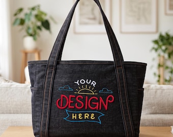 Custom Embroidered Logo Tote Bag, Personalized Business Logo Canvas Bag, Company Branded Tote, Small Business Gift, Corporate Event Bag
