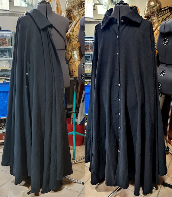 Mantello Da Moschettiere Con Tripla Allacciatura - Guillaume, Nero - Foto 6