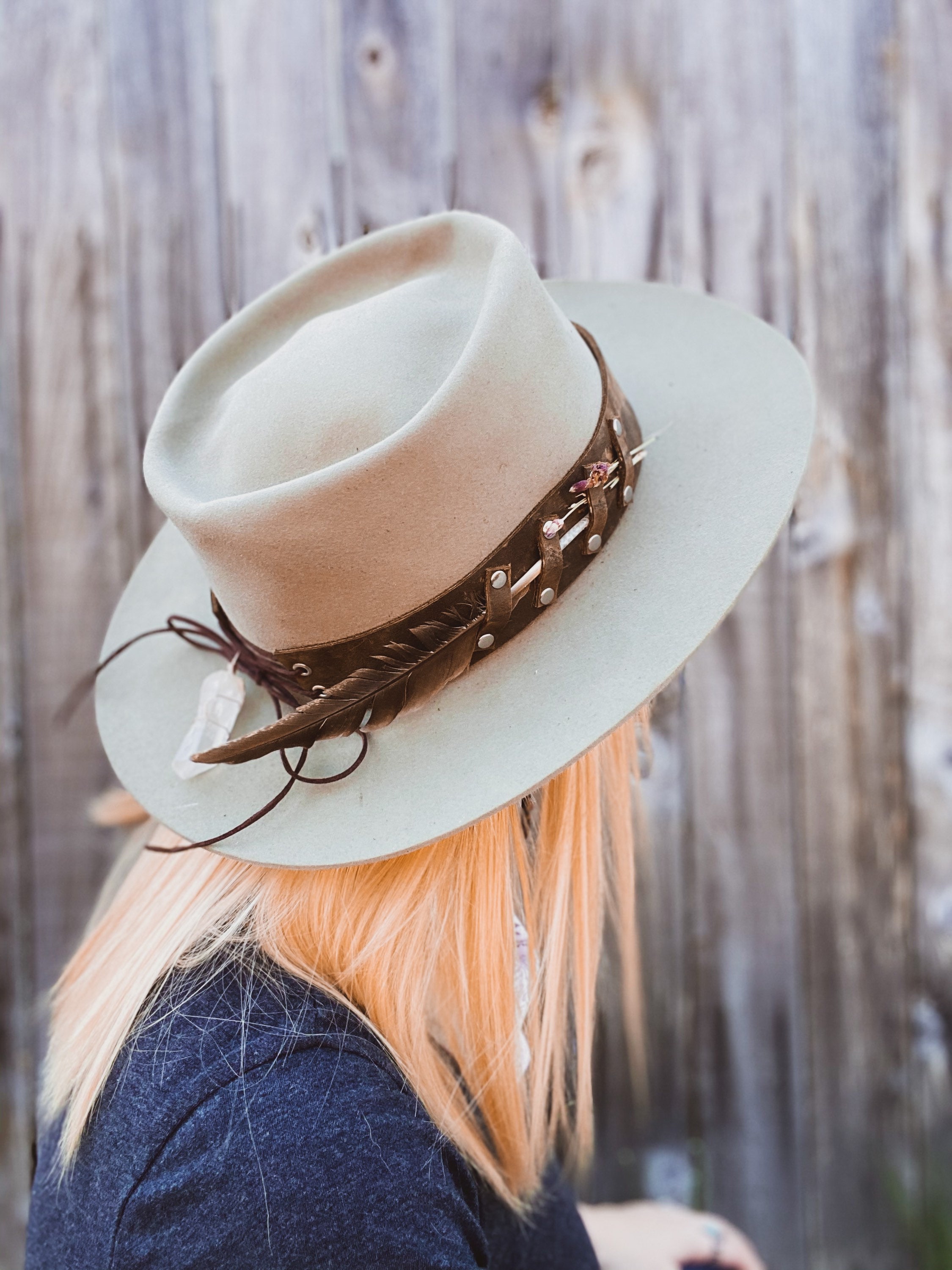 Brown or Black Leather HATBAND ONLY for a Western Cowboy Hat -  Denmark