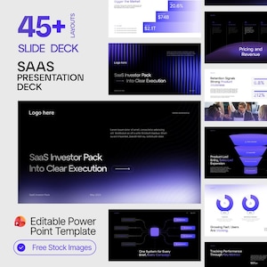SaaS AI Investor Pitch Deck Template: Dark Minimal Startup Presentation for PowerPoint