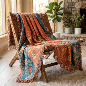 Nordic Cotton Throw Blanket | Double Sided Jacquard Blanket | Soft Bedspread | Cozy Sofa Cover