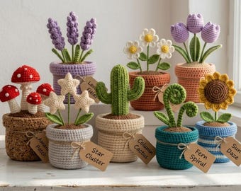 Crochet Flower Pot Pattern Bundle | Beginner Amigurumi Plant PDF