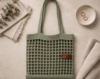 Crochet Mesh Market Bag Pattern | Boho Net Tote Digital Download | Easy Beginner DIY Guide