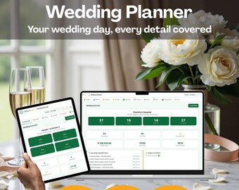 Wedding Planner Digital Spreadsheet Alternative Budget Guests Vendors Complete Wedding Organiser Web App Private