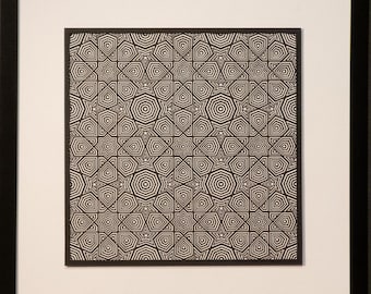 Roseta de ocho pliegues, 4.º cuadrado - 12 capas de cartulina cortada con precisión (30 x 30 cm)