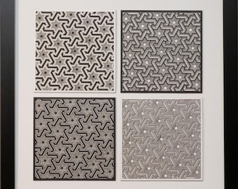 Cuadrado de simetría celestial - 11 capas de cartulina cortada con precisión (45 x 45 cm)