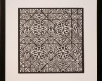 Roseta de ocho pliegues, 3.er cuadrado - 12 capas de cartulina cortada con precisión (30 x 30 cm)