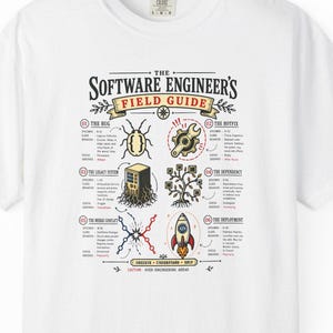 Camiseta de guía de campo para ingenieros de software, camiseta divertida de insectos para desarrolladores, camiseta con diagrama de errores de programación, regalo de informática