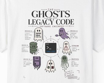 Ghosts of Legacy Code Software Engineer Shirt, Halloween Tech T-Shirt, Funny Programmer Ghost Tee, Developer Spooky Gift