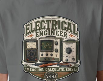 T-shirt d'ingénierie électrique - Mesure, calcul, résolution - Électronique - Laboratoire - Multimètre - Vêtements - Cadeau de remise de diplôme - Haut technologique