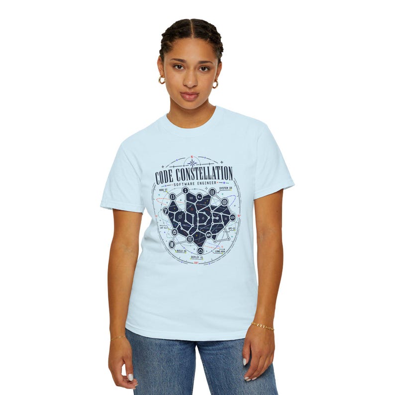 Kodkonstellation Mjukvaruingenjör T-shirt, astronomikodning T-shirt, rymdprogrammerare T-shirt, teknikgåva för utvecklare bild 8